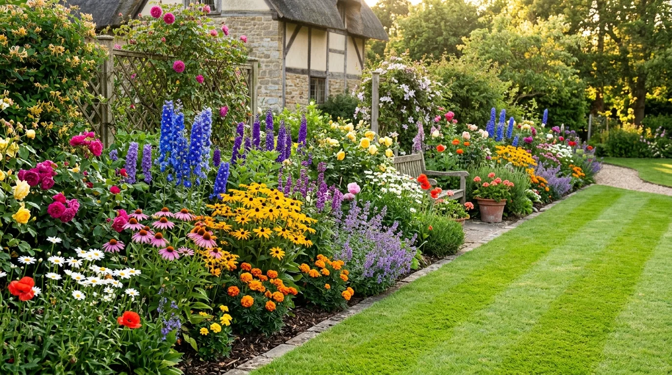 Flower Garden With Defined Edge
